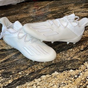 White Adizero Football Cleats